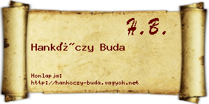 Hankóczy Buda névjegykártya